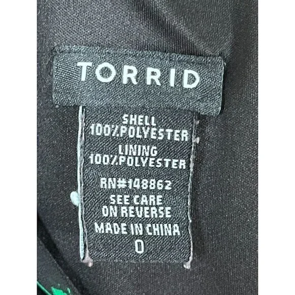 Torrid Top Women 12 Black Pullover Floral Boho Western Mature Whimsical Preppy - Picture 7 of 12